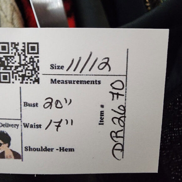 Vintage Benee By Lori Ann Black Lace Metallic Drop Waist Midi Dress Size 11/12 - Picture 12 of 12